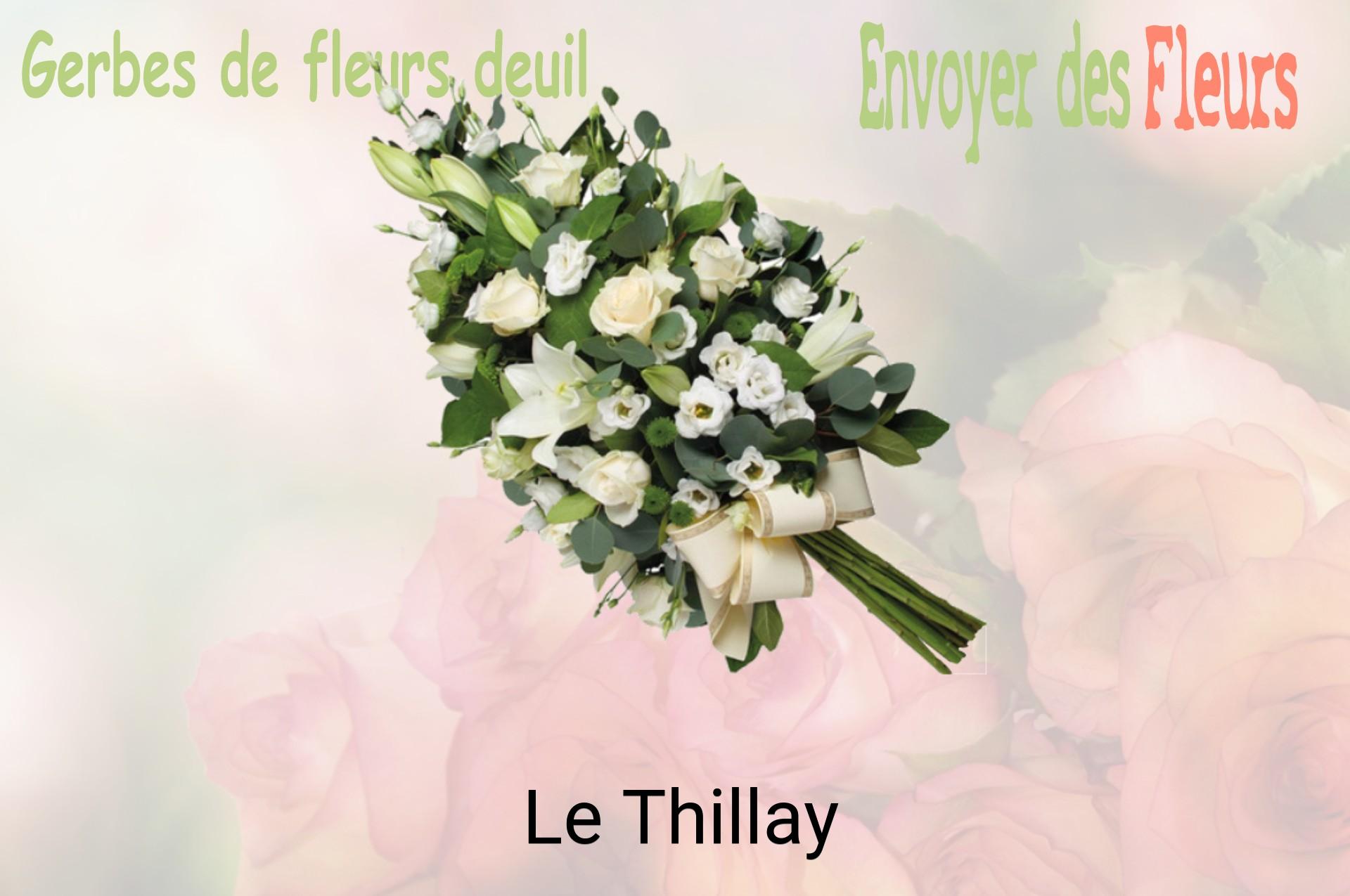 Gerbe de fleurs de deuil livrée à Le Thillay